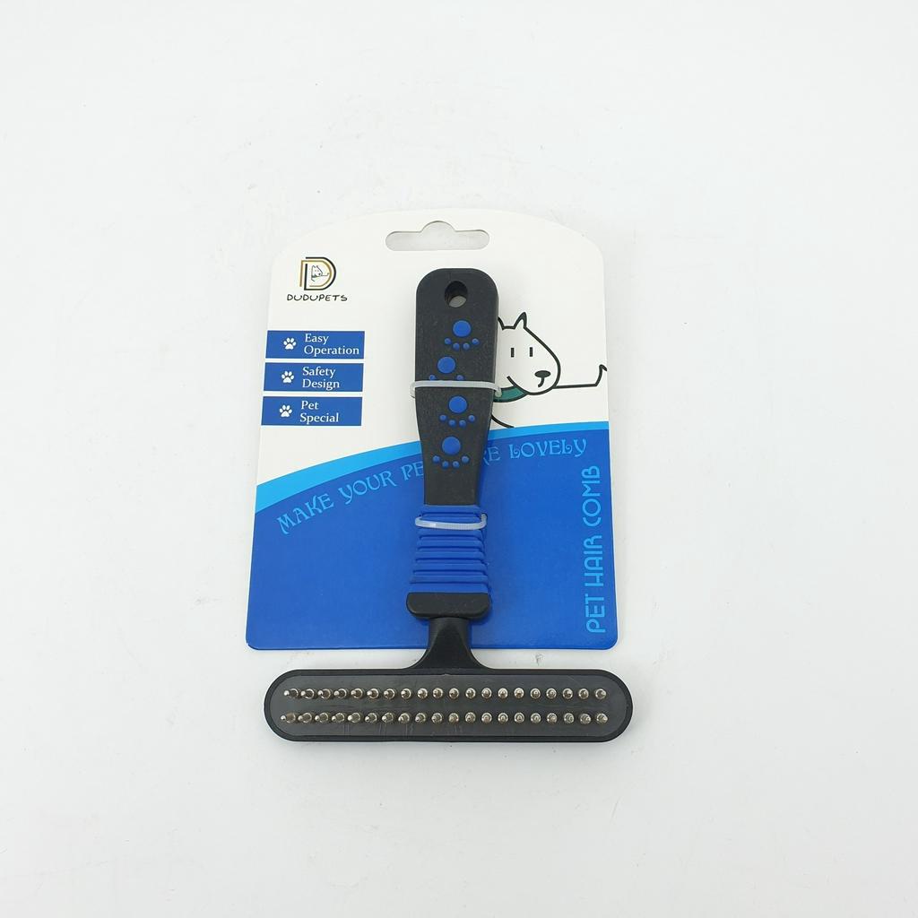 DUDUPETS แปรงขนสัตว์เลี้ยง หมาะสำหรับสัตว์เลี้ยงขนหนาฟู ขนาด 11.3x16x3ซม.  GR005 สีฟ้า