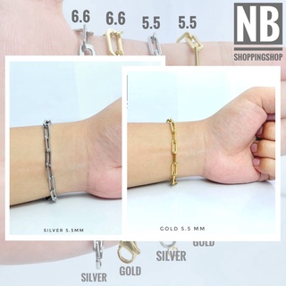 226 สร้อยข้อมือสแตนเลสaแท้ กว้าง5.5 สีGold และสี silver ตะขอก้ามปู เลสแท้ไม่ลอกไม่ดำใสติดตัวหรือใส่อาบน้ำได้ งานเกรดA