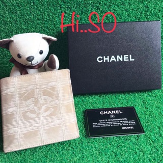 💕กระเป๋าสตางค์ “CHANEL”ใบสั้น ผ้าสีน้ำตาลทอง สภาพใช้งาน