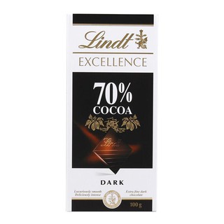 ลินด์เอ็กเซอร์เล็นซ์ดาร์กช็อกโกแลตมายด์70เปอร์เซ็นคาเคา 100กรัม Lindt Excellence Dark Chocolate Mind 70 Percent Cacao 10