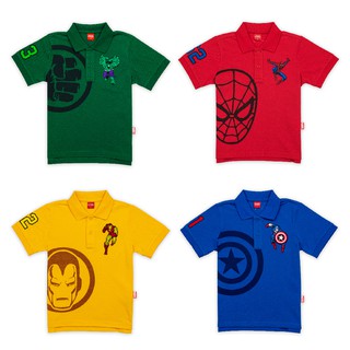 Marvel Boy Iron Man Captain America Iron Man Spider-Man  Polo - เสื้อโปโลเด็กไอร่อนแมน กัปตันอเมริกา ฮัค สไปรเดอร์แมน สิ