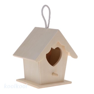 Kool รังนกไม้ธรรมชาติ รูปหัวใจ DIY สําหรับนกแก้ว