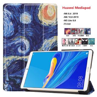 huawei mediapad M6 M5 lite 8.0 10.8 2019 Leather Smart Tablet Stand case Protector เคสโทรศัพท์หนังแบบพับเคส