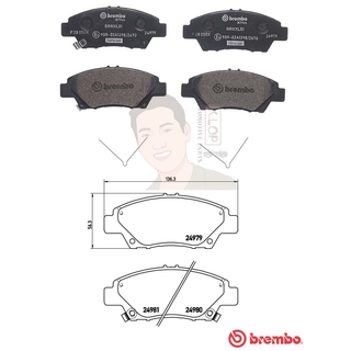 P28 050X ผ้าเบรก F (แท้ BREMBO รุ่น XTRA) HONDA โมบิลิโอ้ Mobilio ปี2015-&gt; /Jazz GK, City CNG14 ปี2015-&gt; /CRZ ปี2015-&gt;