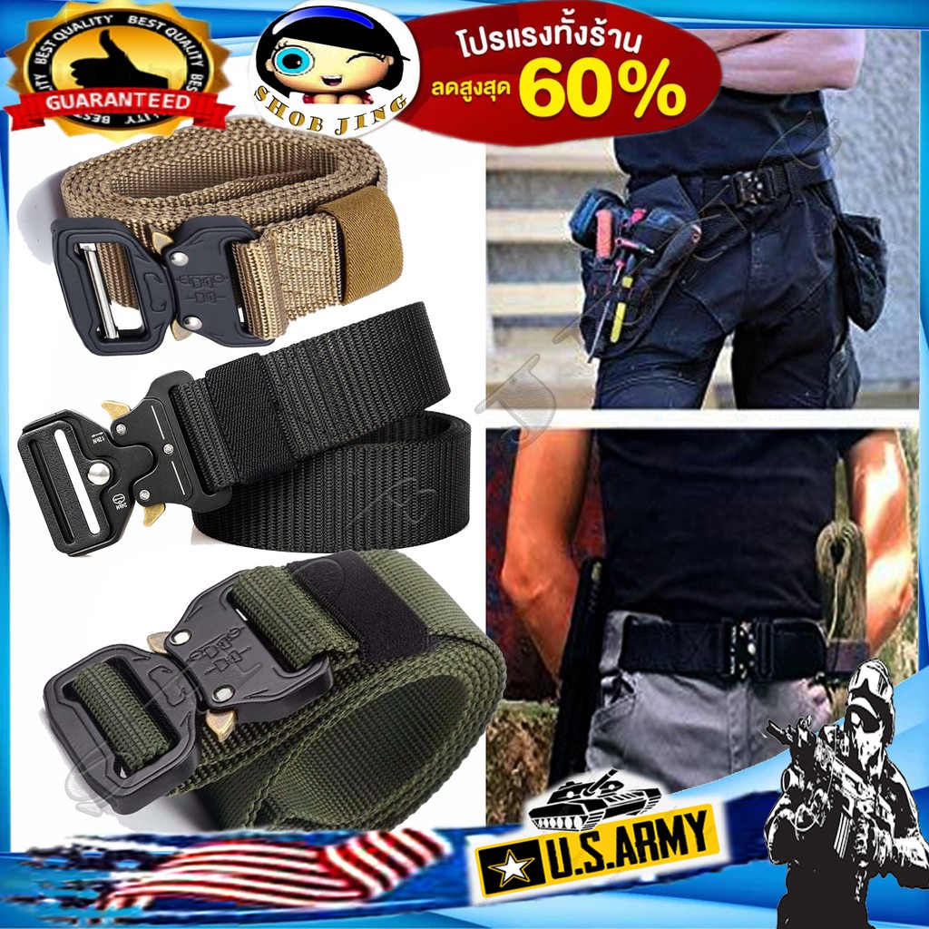 เข็มขัดยุทธวิธี ทหารผู้ชาย ปีนเขา เข็มขัดหัวอลูมิเนียมสายไนล่อนน้ำหนักเบาแข็งแรงBELT AMMY STALY
