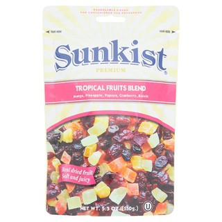 ว๊าว🍟 ซันคิสท์ พรีเมี่ยม ทรอปิคอล ฟรุ๊ต เบลนด์ 150กรัม Sunkist Premium Tropical Fruit Blend 150 gm.