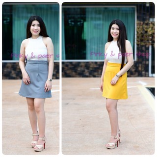 Pinky_Pocket_shop กระโปรงทรงเอ สำหรับผู้หญิง กำลังมาแรงใส่ทำงาน