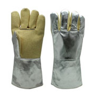 GLVT0001  ถุงมือเคฟล่า-อลูมิไนช์ ป้องกันความร้อน 500 ˚C / Keviar-Aluminized Heat Resistant Gloves 500˚C ( 1 คู่ / แพ็ค )