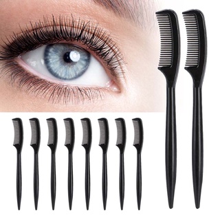 เครื่องมือแต่งหน้าแปรงหวีขนตาพลาสติกแบบพกพา 10 ชิ้น / ชุด Eyelashes Comb