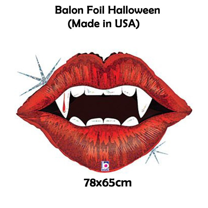 ลูกโป่งฟอยล์ Vampire Lips Made in USA / ลูกโป่งฮาโลวีน Vampire Lip