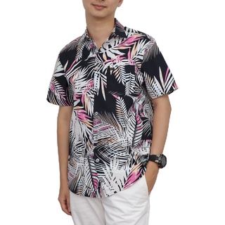 BOVYJNS SHIRT - เสื้อเชิ้ตพิมพ์ขาว+ดำ GRAPHICAL PREMIUM  -BAS11231