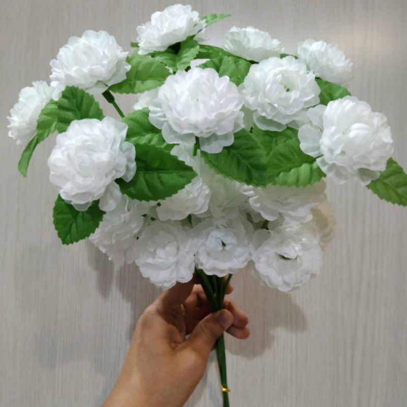 ดอกมะลิ ช่อดอกมะสีขาว (ดอกมะลิสีขาวครีม1ก้าน5ดอก (*ได้ 10 ช่อใหญ่ตามภาพ*119บาท ) ช่อดอกมะลิผ้า
