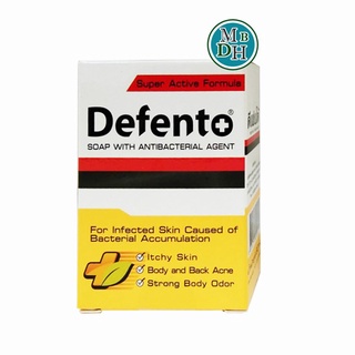 Defento Soap ดีเฟนโต้ สบู่ ขจัด กลิ่นตัว เชื้อโรค สิวที่หลัง ผดผื่น สบู่ซัลเฟอร์ ก้อน 80 กรัม 18421