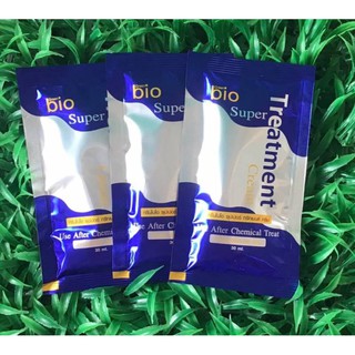 (เซ็ต 3 ซอง) Green Bio super treatment กรีนไบโอ ซุปเปอร์ ทรีทเม้นท์ บำรุงผม หมักผม ซองน้ำเงิน บรรจุซองละ 30 มล.