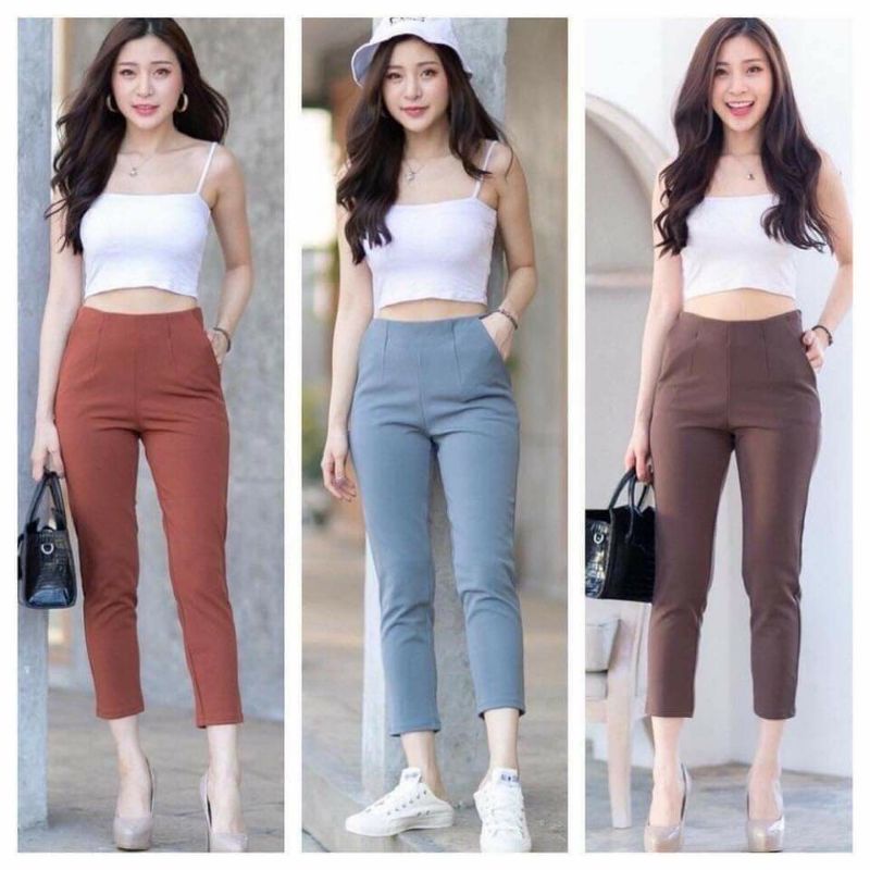 กางเกงซีปข้าง7ส่วนผ้าโรเชฟแท้น้องใหม่ฝากด้วยนะค่ะ