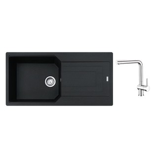 Embedded sink BUILT-IN SINK FRANKE UBG 611-100 1B1D+ SMART BLACK FAUCET Sink device Kitchen equipment อ่างล้างจานฝัง ซิง