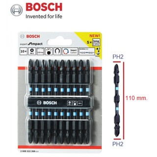 BOSCH ดอกไขควง Impact (PH2-110 มม.) 10 ดอก/แพ็ค #2608522268 ของแท้ 100%