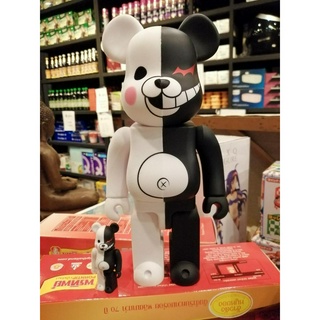 BE@RBRICK Monokuma Rubber Coat &amp; Flocky Ver. 400% + 100% โมเดล แบบริค Figure bearbrick