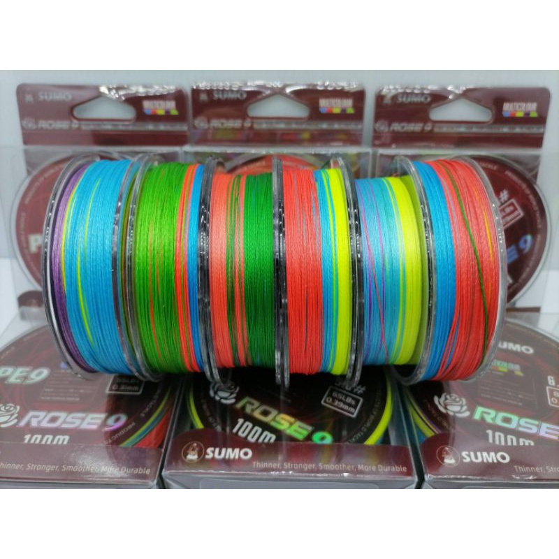 สาย​ PE​ ถัก9​ SUMO​ ROSE​ สีมัลติคัลเลอร์​