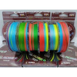 สาย​ PE​ ถัก9​ SUMO​ ROSE​ สีมัลติคัลเลอร์​