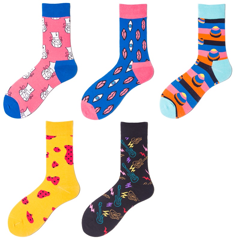 ถุงเท้าแฟชั่นครึ่งแข้ง ผู้ชาย ผ้าCOTTON ไซส์ยุโรป