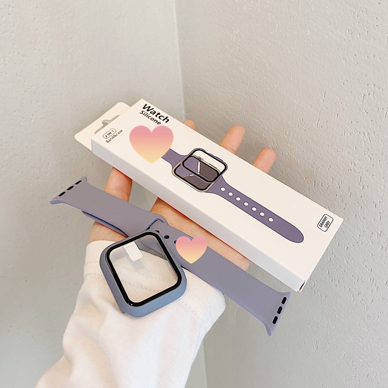 สายรัด + ชุดเคสสําหรับ Apple Watch Band 49 มม.44 มม.40 มม.I-Watch Band 42 มม.38 มม.กันชนซิลิโคน + สร