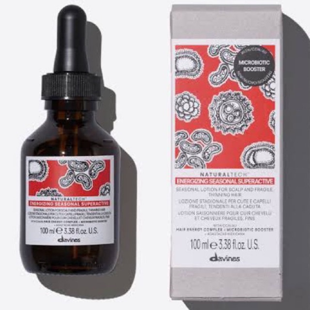 Davines Naturaltech Energizing Seasonal Superactive 100ml เซรั่มลดการหลุดร่วงของเส้นผม (แถบแดง)
