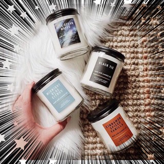 เทียนหอมAroma 1 WICK BATH &amp; BODY WORKS  WHITE BARN 1 WICK CANDLE เทียนหอมกลาง ขนาด198 g.  มี 40 กลิ่นหอมให้เลือกตามชอบ