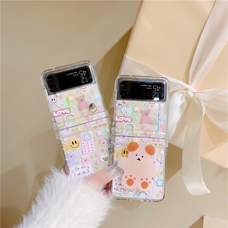 ใหม่ เคสโทรศัพท์มือถือ PC แข็ง แบบใส กันกระแทก สําหรับ Samsung Galaxy Z Flip 4 5G Z Flip 3