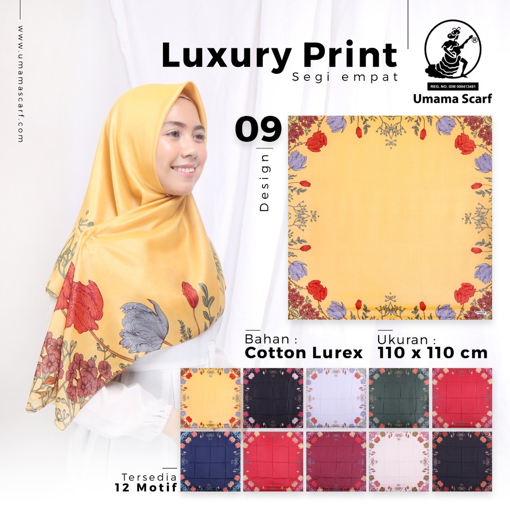 - MD SHOP UMAM LUXURY SQUARE HIJAB MOTIF 09 ORIGINAL โดย UMA