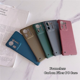 เคสโทรศัพท์มือถือ PC แข็ง คาร์บอนไฟเบอร์ ผิวด้าน กันรอยนิ้วมือ สําหรับ Xiaomi 12T 12 12X 12S Ultra Mix4 Pro