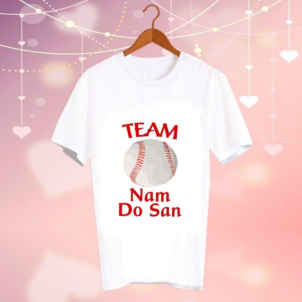 เสื้อยืดสีขาว สั่งทำ เสื้อดารา Fanmade แฟนเมด ดาราเกาหลี CBC185 team Nam Do San baseball
