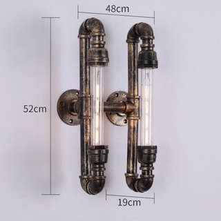 SZP0351 โคมไฟผนังท่อเหล็กเปลือยสีสนิมทอง