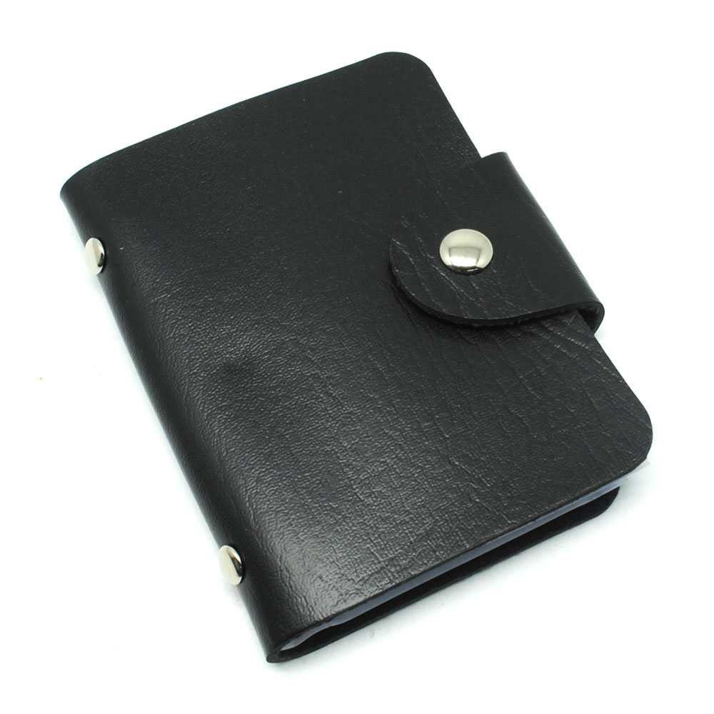 Grab Medan 24-Slot Leather Card Wallet C1707H1 สีดํา