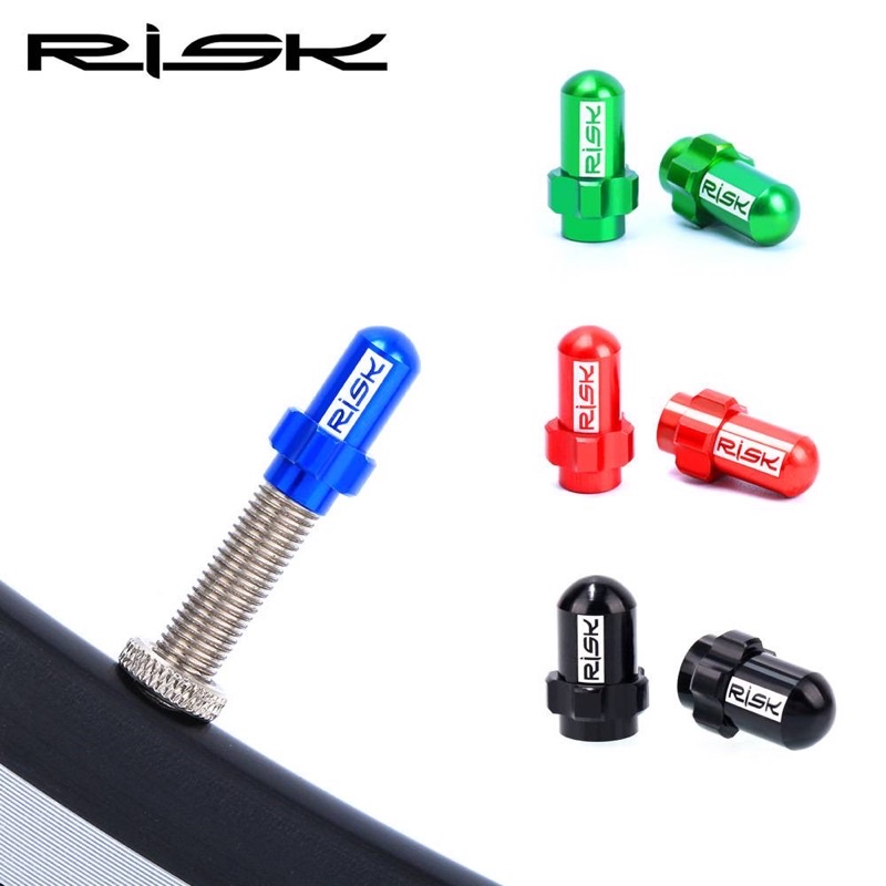 ฝาปิดจุ๊บลมจักรยานแบบหัวเล็ก RISK FV18 อลูมิเนียม 7075