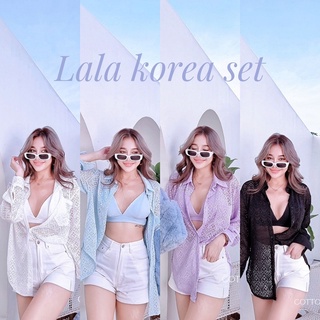 พร้อมส่ง🌸Lala korea set เชิ้ตคลุมพร้อมบราสุดปั๊ววว🌸