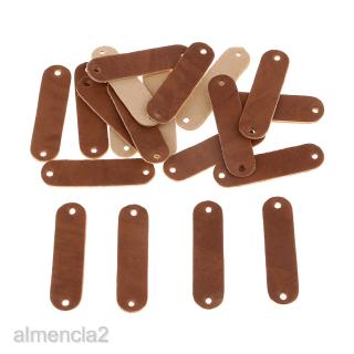 [ALMENCLA2] Pack of 20pcs PU Leather Label Sew on Labels with Holes Tag Accessories