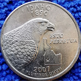 เหรียญ​หมุนเวียน​USA, 0.25 USD, State quarter, Idaho, #0788L, ใช้แล้ว​