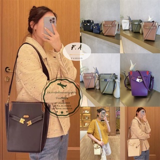 F.A ว่าแท้100% TORY BURCH RADZIWILL FEBBLED PETITE BUCKET BAG กระเป๋าสะพายข้างผู้หญิง 336 337