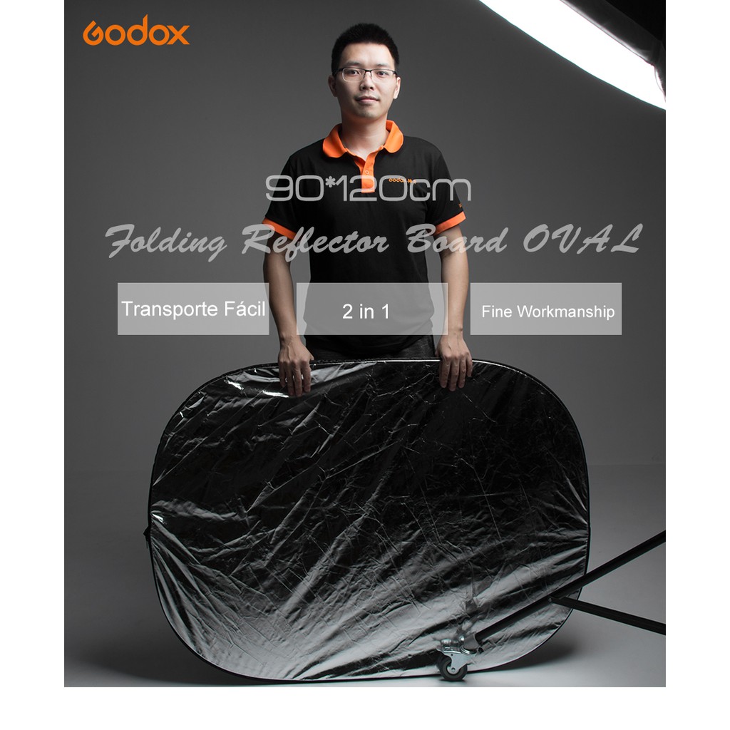 Godox 2 in 1 แผ่นสะท้อนแสง 90x120 ซม. แบบพกพา พับได้ สําหรับถ่ายภาพ #7