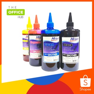 Hi-jet หมึกเติม Inkjet Refill Ink แบรนด์ บราเตอร์ ขนาด 500 ml.  (เลือกสีได้)