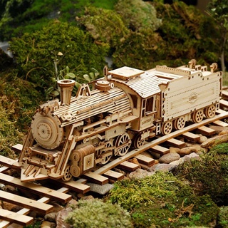 จิ๊กซอว์ไม้ รถไฟไอน้ำสุดหรู ROKR Prime Steam Express Train 3D Wooden Puzzle MC501 &gt;&gt;พร้อมส่ง&lt;&lt;