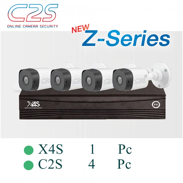 เซ็ตกล้องวงจรปิด C2S (4 ตัว) และเครื่องบันทึก PSI DVR X-Series รุ่น X4sAi