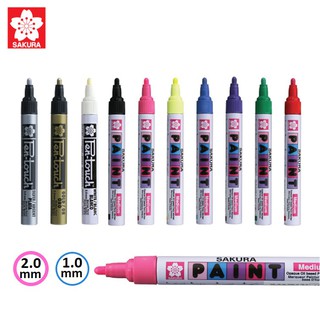 ปากกาเพ้นท์ซากุระ ขนาด 1.0 มม / 2.0 มม. (Sakura pen-touch paint pen)ปากกาเขียนยางรถ เขียนกระจก โลหะ แก้ว ปากกาเขียนเหล็ก