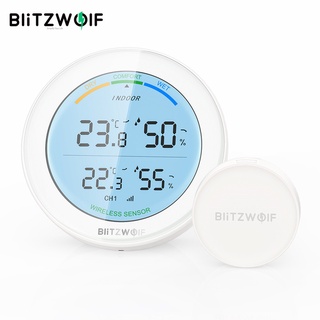 Blitzwolf® Bw-ws01 เครื่องวัดอุณหภูมิ และความชื้น แบบไร้สาย รองรับ 3 เซนเซอร์