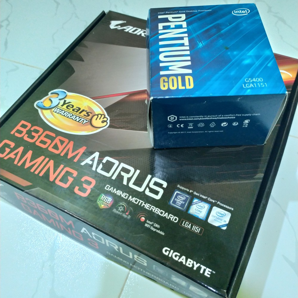 [มือสอง] GIGABYTE B360M AORUS GAMING 3 MATX + INTEL PENTIUM GOLD G5400 LGA 1151 3.7Ghz COMBO