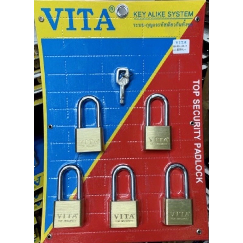 กุญแจ VITA วัสดุทองเหลืองแท้ #KA-40/5 ( คอยาว )