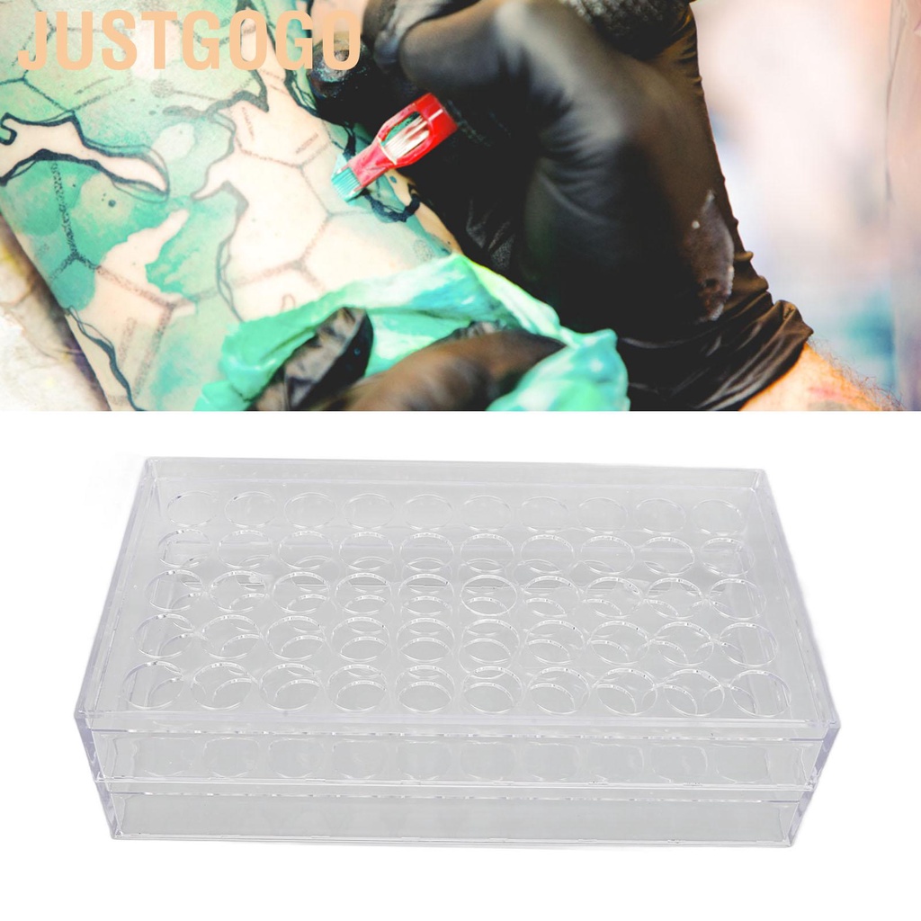 Justgogo Tattoo Pigment Bottle Stand Transparent Drop Resistance Ink ...