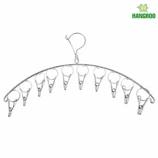 HANGROO H514 ราวหนีบผ้า ที่หนีบผ้า สแตนเลส 20 หนีบ ที่ตากชุดชั้นในและถุงเท้า แข็งแรง น้ำหนักเบา