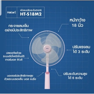 Hatari พัดลมปรับระดับได้ 18 นิ้วสไลด์รุ่นHT-S18M2 (ของเเท้)